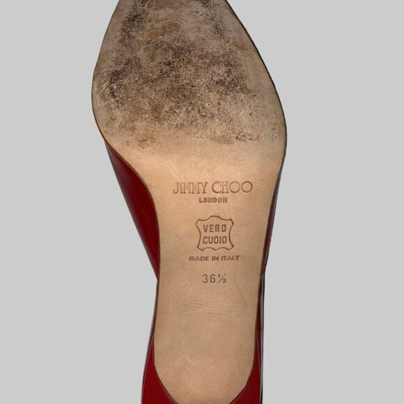 Jimmy Choo - Red Leather Heels - Used - Picture 4 of 9